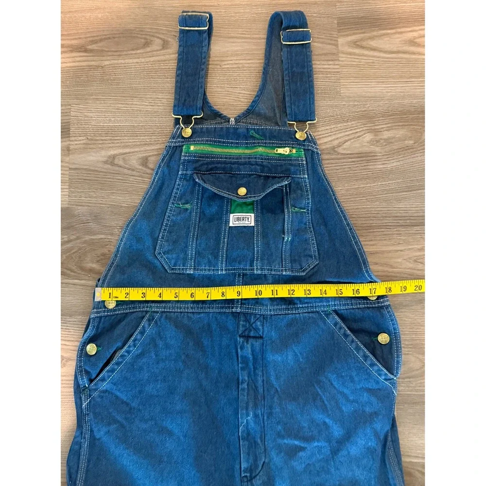 Liberty Mens Denim Bib Overalls Indigo Blue Cotton Workwear size 34 x 29